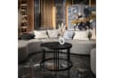Lookway Couchtisch LORI Schwarz Matt MDF Metallgestell Rund Bild 1