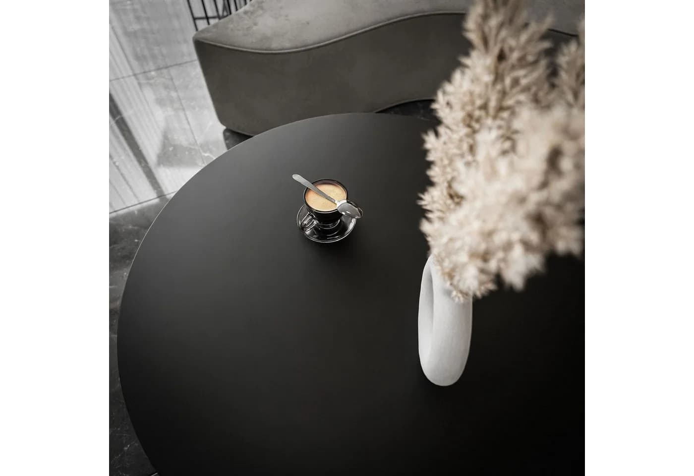 Lookway Couchtisch LORI Goldgestell Mattschwarz 70 cm - Bild 3