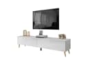Lookway Lowboard COLETTE TV-Schrank Weiß Hochglanz LED Push-Open Bild 5