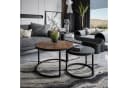 Lookway CIRI MIX 2in1 Couchtisch Set Rund Stirling Eiche/Schwarz Bild 1