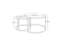 Lookway CIRI MIX 2in1 Couchtisch Set Rund Stirling Eiche/Schwarz Bild 5