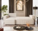 Lookway Ecksofa CARLOS L-Form Beige Cord mit Schlaffunktion Bild 1