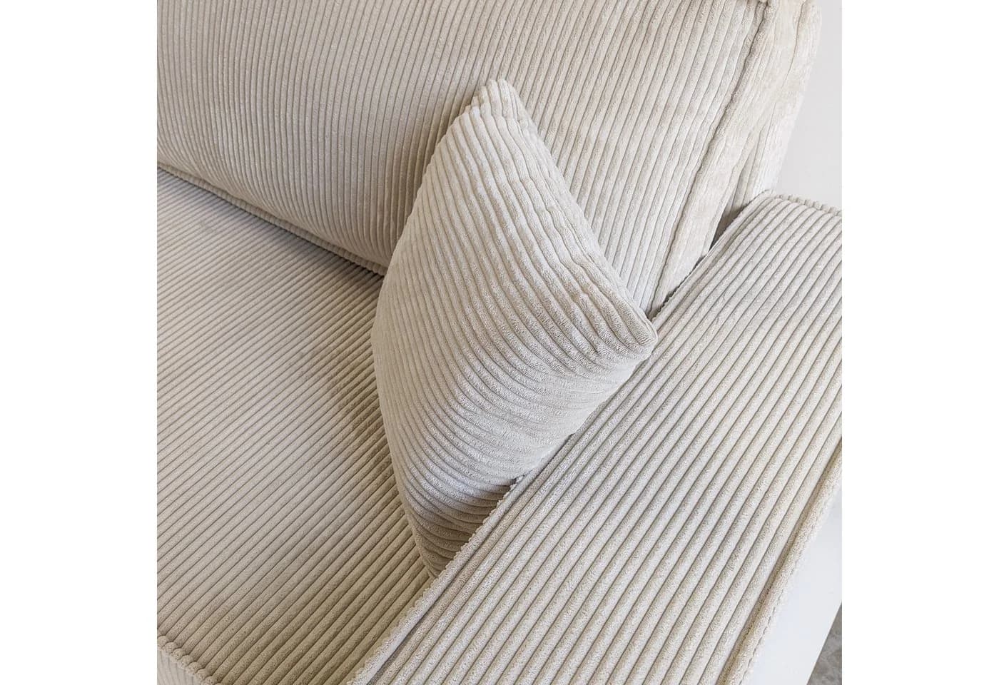 Lookway Ecksofa CARLOS L-Form Beige Cord mit Schlaffunktion - Bild 4