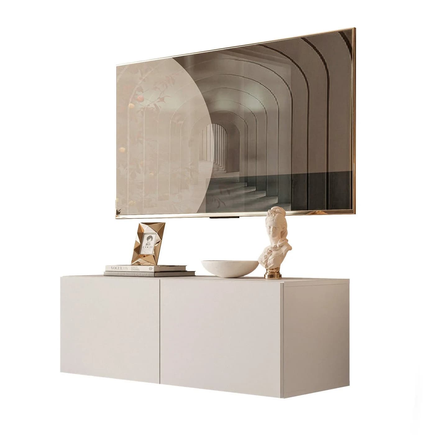 Lookway Lowboard COLGANTE Hängend Beige Grau Push-to-Open LED - Bild 2