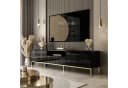 Lookway TV-Schrank SANTILE Hochglanz Schwarz mit goldenen Beinen Bild 1