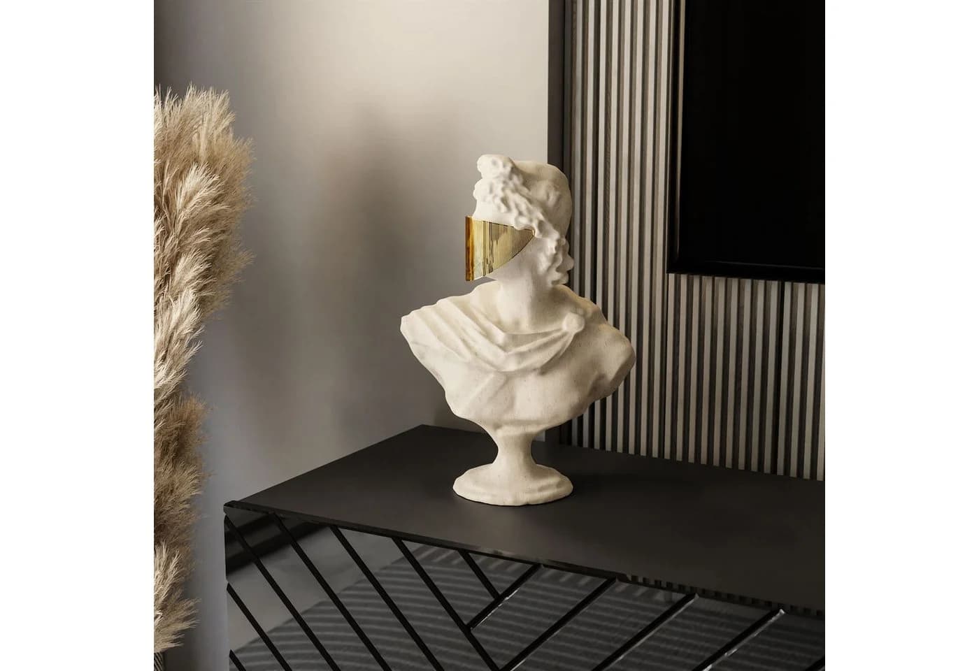 Lookway TV-Schrank SANTILE Hochglanz Schwarz mit goldenen Beinen - Bild 4