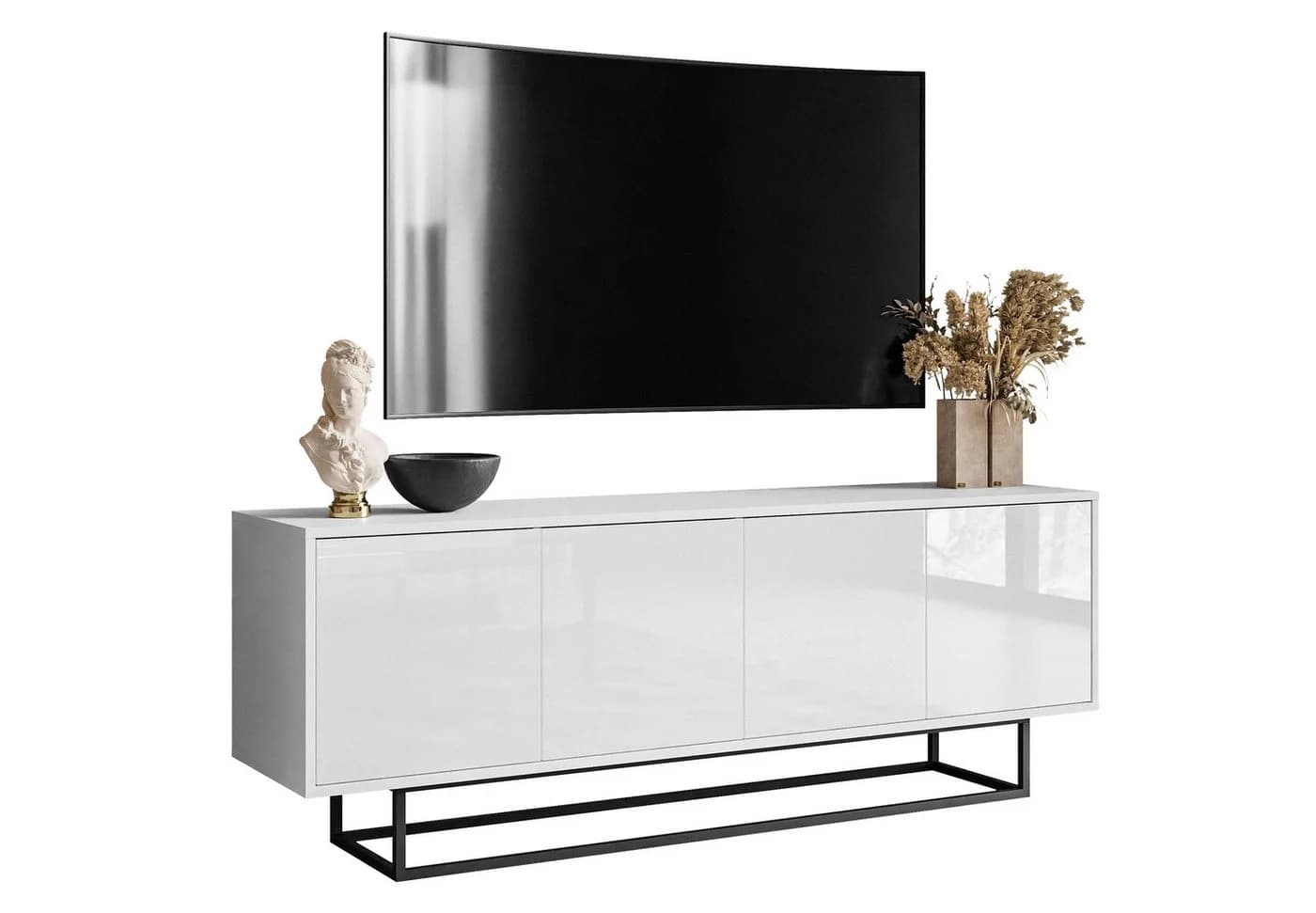Lookway TV-Schrank SANAYI Weiß Hochglanz Push-to-Open - Bild 2