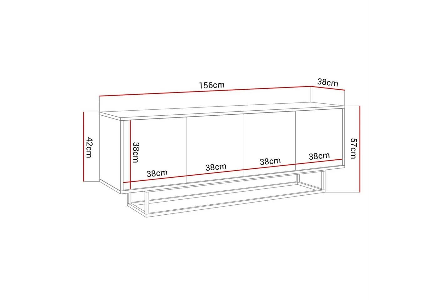 Lookway TV-Schrank SANAYI Weiß Hochglanz Push-to-Open - Bild 4