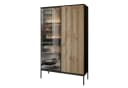 Lookway Hochschrank ECLIPSE Vitrine mit LED-Beleuchtung Eiche Schwarz Bild 2