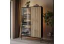 Lookway Hochschrank ECLIPSE Vitrine mit LED-Beleuchtung Eiche Schwarz Bild 3