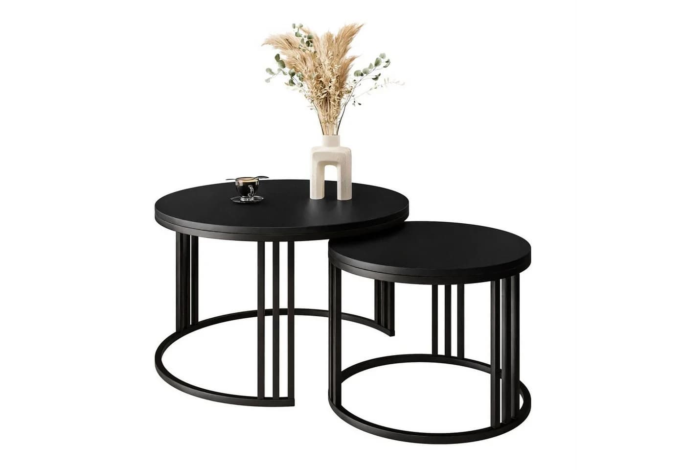 Lookway Couchtisch LORI 2in1 Schwarz Matt 2er Set - Bild 2