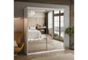 Lookway Kleiderschrank BASTER III Weiß Schiebeschrank mit Spiegel Bild 1