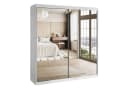 Lookway Kleiderschrank BASTER III Weiß Schiebeschrank mit Spiegel Bild 2