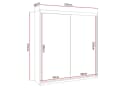 Lookway Kleiderschrank BASTER III Weiß Schiebeschrank mit Spiegel Bild 4