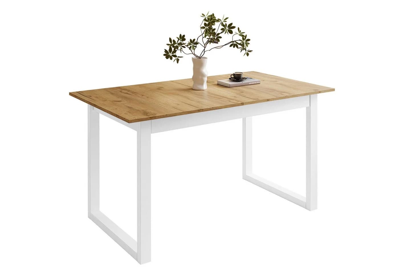 Lookway ARTON II Esstisch Ausziehbar Weiß Braun Metallbeine - Bild 2