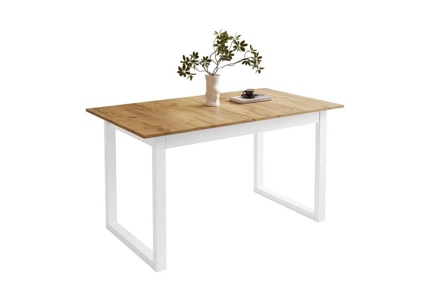 Lookway ARTON II Esstisch Ausziehbar Weiß Braun Metallbeine - Bild 5