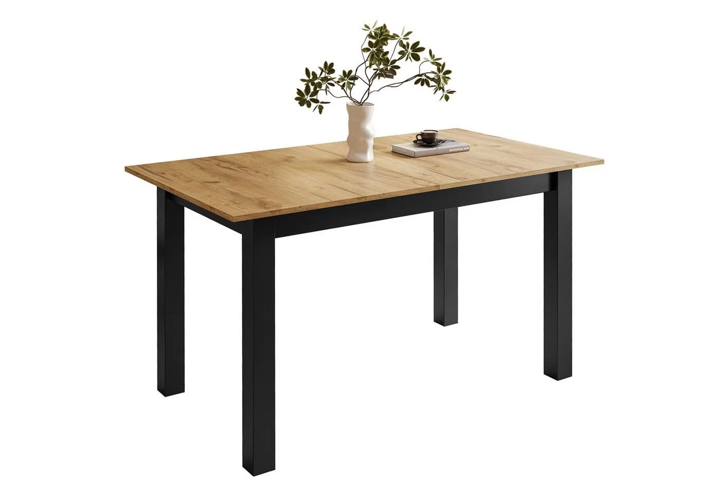 Lookway ARTON Ausklappbarer Esstisch 140-195 cm Braun/Schwarz - Bild 2