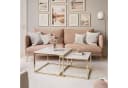 Lookway Couchtisch YOSHI 2in1 Set Weiß/Gold Hochglanz Bild 1