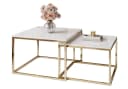 Lookway Couchtisch YOSHI 2in1 Set Weiß/Gold Hochglanz Bild 2