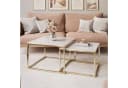 Lookway Couchtisch YOSHI 2in1 Set Weiß/Gold Hochglanz Bild 3