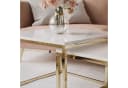 Lookway Couchtisch YOSHI 2in1 Set Weiß/Gold Hochglanz Bild 5