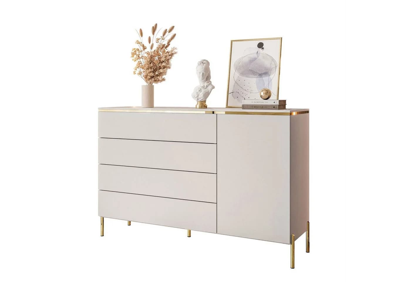 Lookway Kommode AURORA 4S1D Anrichte Kaschmir Gold - Bild 2