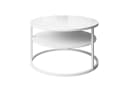 Lookway Couchtisch CIRI GLASS Rund Weiß Glas Bild 2