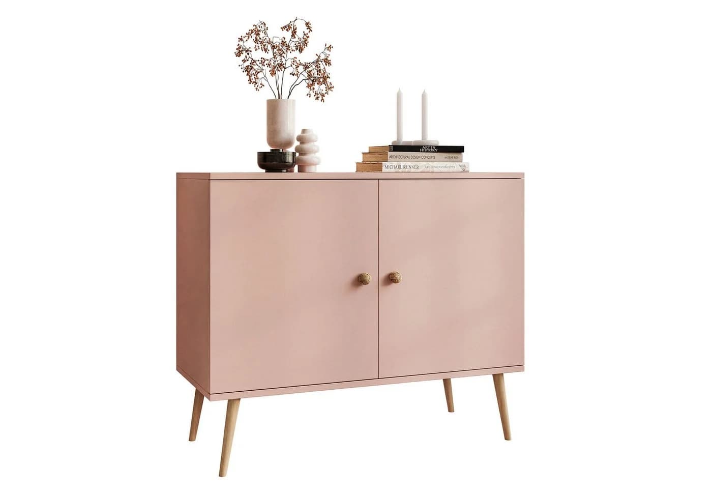 Lookway Kommode Harmony 2D Zweitürige Anrichte Rosa Skandinavisch - Bild 2