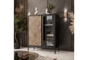 Lookway Standvitrine LIAM Schwarz mit Gold-Optik und Soft-Close Bild 1