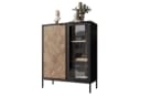 Lookway Standvitrine LIAM Schwarz mit Gold-Optik und Soft-Close Bild 2