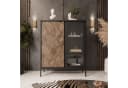 Lookway Standvitrine LIAM Schwarz mit Gold-Optik und Soft-Close Bild 3
