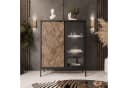 Lookway Standvitrine LIAM Schwarz mit Gold-Optik und Soft-Close Bild 4