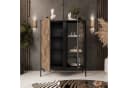 Lookway Standvitrine LIAM Schwarz mit Gold-Optik und Soft-Close Bild 5