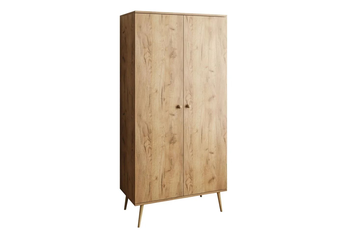Lookway Kleiderschrank HARMONY zweitürig mit Kleiderstange Braun - Bild 2