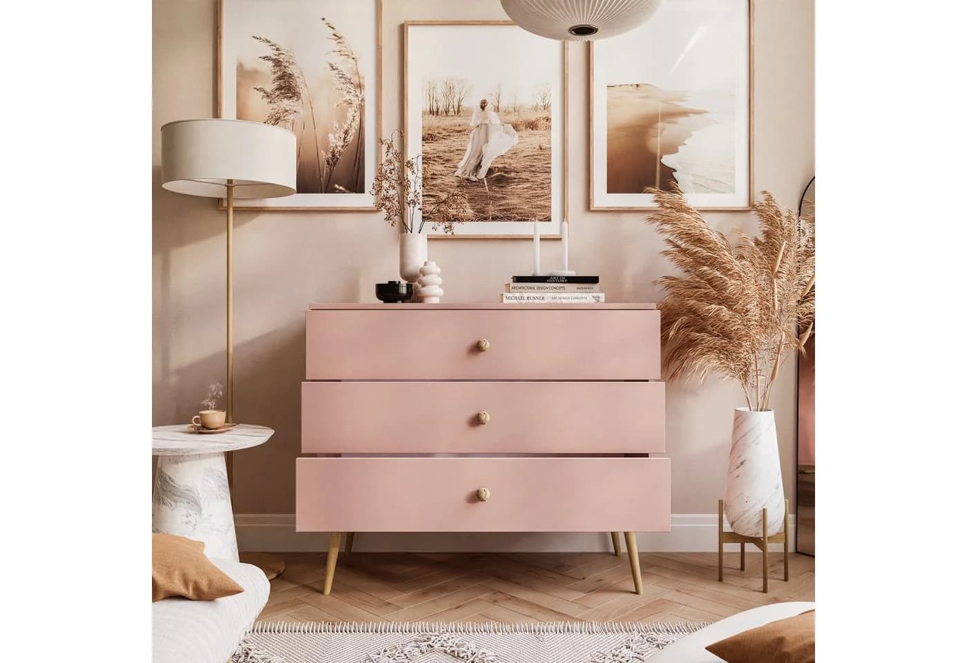 Lookway Highboard HARMONY 3S Kommode Rosa Skandinavisch - Bild 4