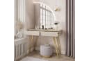 Lookway Schminktisch AURORA-SQ mit LED-Spiegel Beige/Gold Bild 3