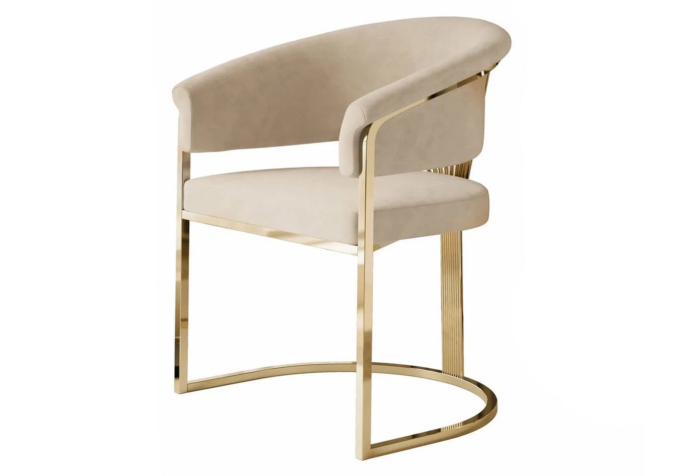 Lookway Polsterstuhl MOUNIR Beige mit goldfarbenem Gestell - Bild 2