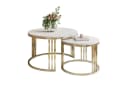 Lookway Couchtisch LORI 2in1 LEVANTO runder Couchtisch mit gold chrom Gestell (2er Set) Bild 2