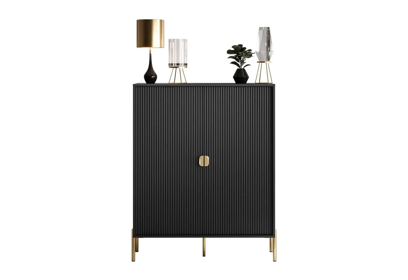 Lookway Kommode DALIA 2D Schwarz mit Riffel-Front - Bild 2