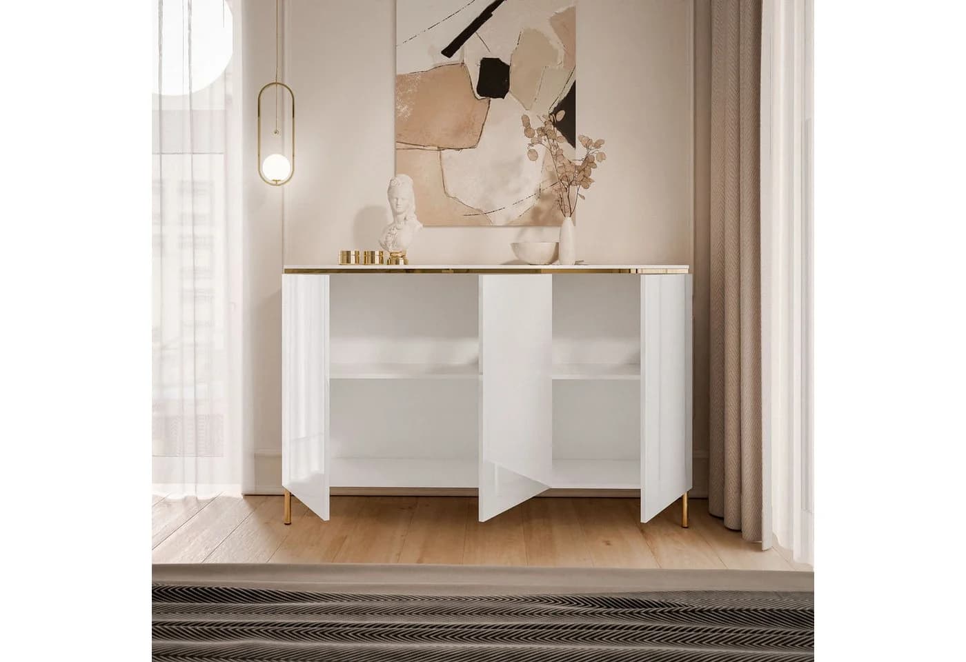 Lookway Kommode AURORA II Weiß Glänzend mit Grifflosem System - Bild 3
