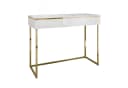 Lookway Konsolentisch AURORA GOLD Weiß Hochglanz mit goldenem Gestell Bild 2