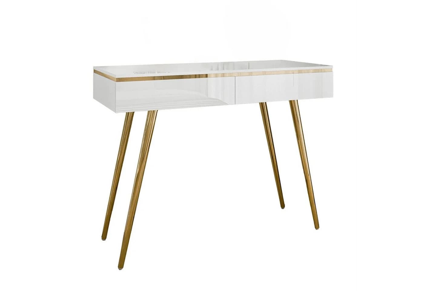 Lookway Konsolentisch AURORA-S mit Schubladen Weiß/Gold Modern - Bild 2