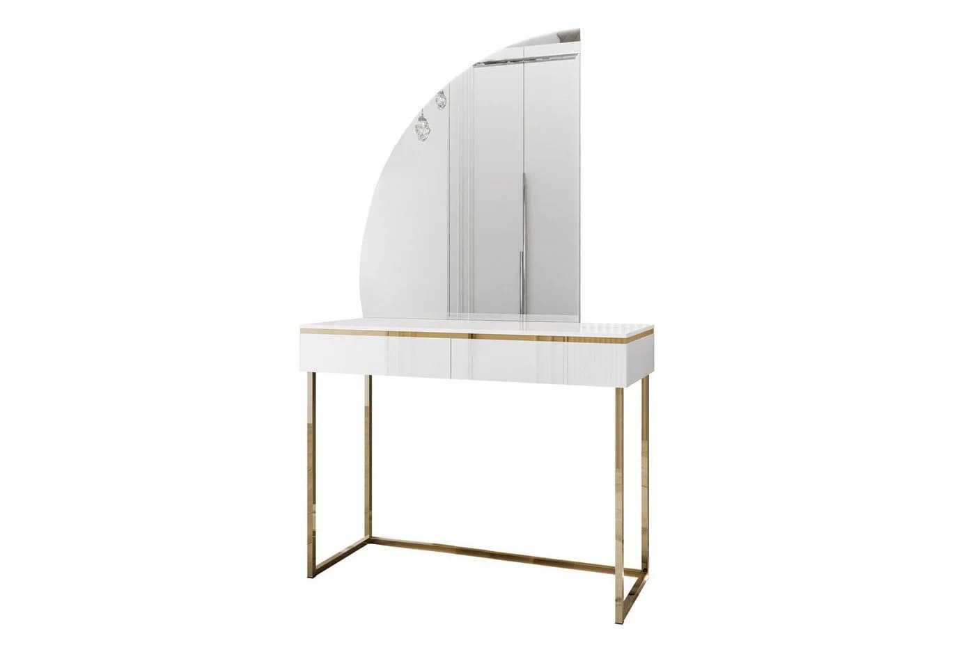 Lookway Schminktisch AURORA-Q GOLD mit Spiegel und LED-Beleuchtung - Bild 2