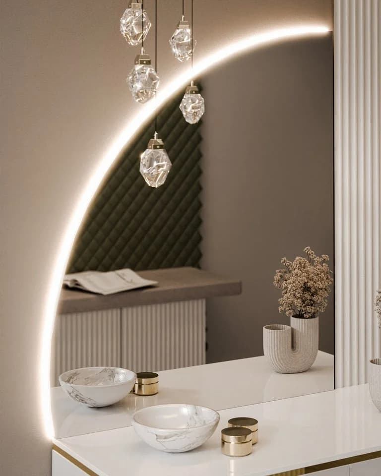 Lookway Schminktisch AURORA-Q GOLD mit Spiegel und LED-Beleuchtung - Bild 5