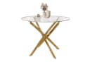 Lookway Esstisch CRISTAL 100 cm Glas Runder Tisch Gold/Silber Bild 2