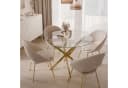 Lookway Esstisch CRISTAL 100 cm Glas Runder Tisch Gold/Silber Bild 3