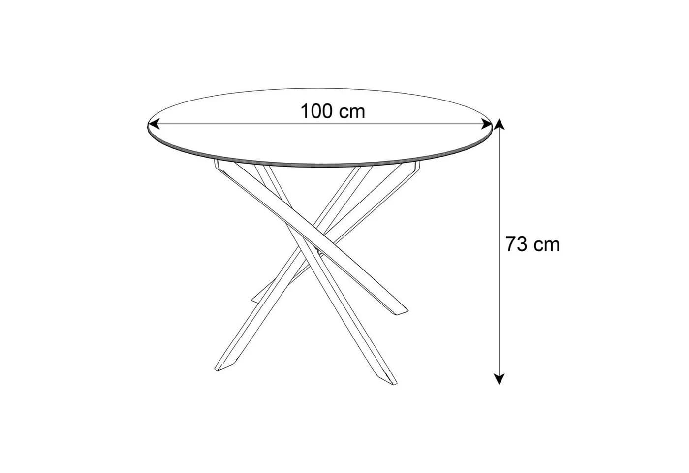 Lookway Esstisch CRISTAL 100 cm Glas Runder Tisch Gold/Silber - Bild 5