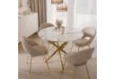 Lookway Esstisch CRISTAL II Weiß Marmor Glas 100 cm Bild 3