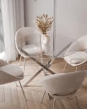 Lookway Esstisch BEIRA Runde Glasplatte 90 cm Bild 3