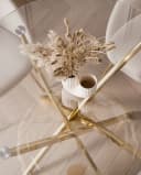 Lookway Esstisch BEIRA Runde Glasplatte 90 cm Gold Chrom Bild 4